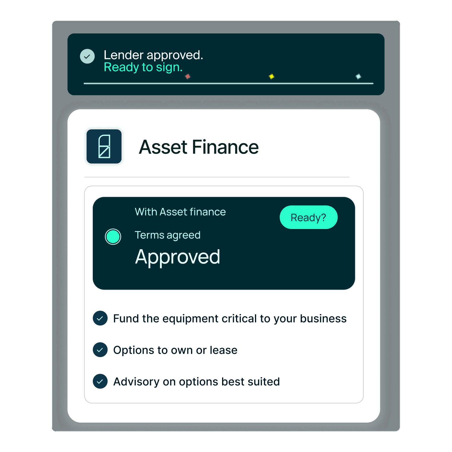 Advisor presenting asset finance options to a client