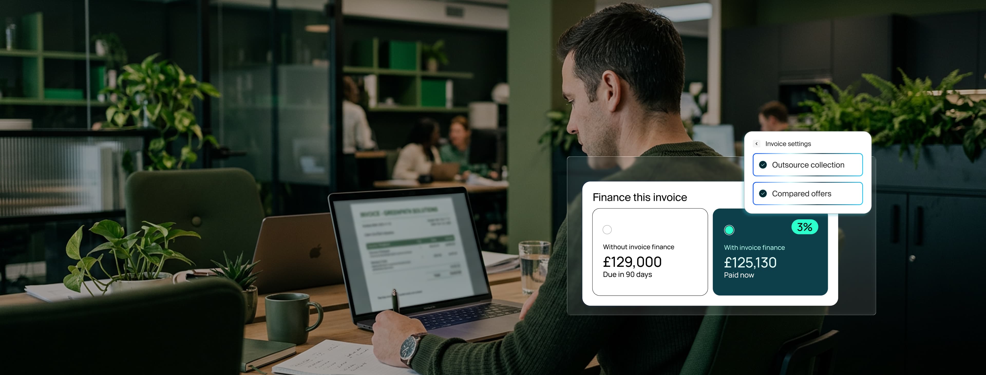 Person reviewing invoices on a phone